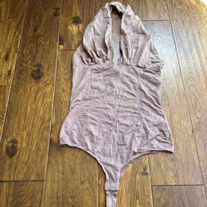 Bebe halter bodysuit small chiffon snake python print sheer